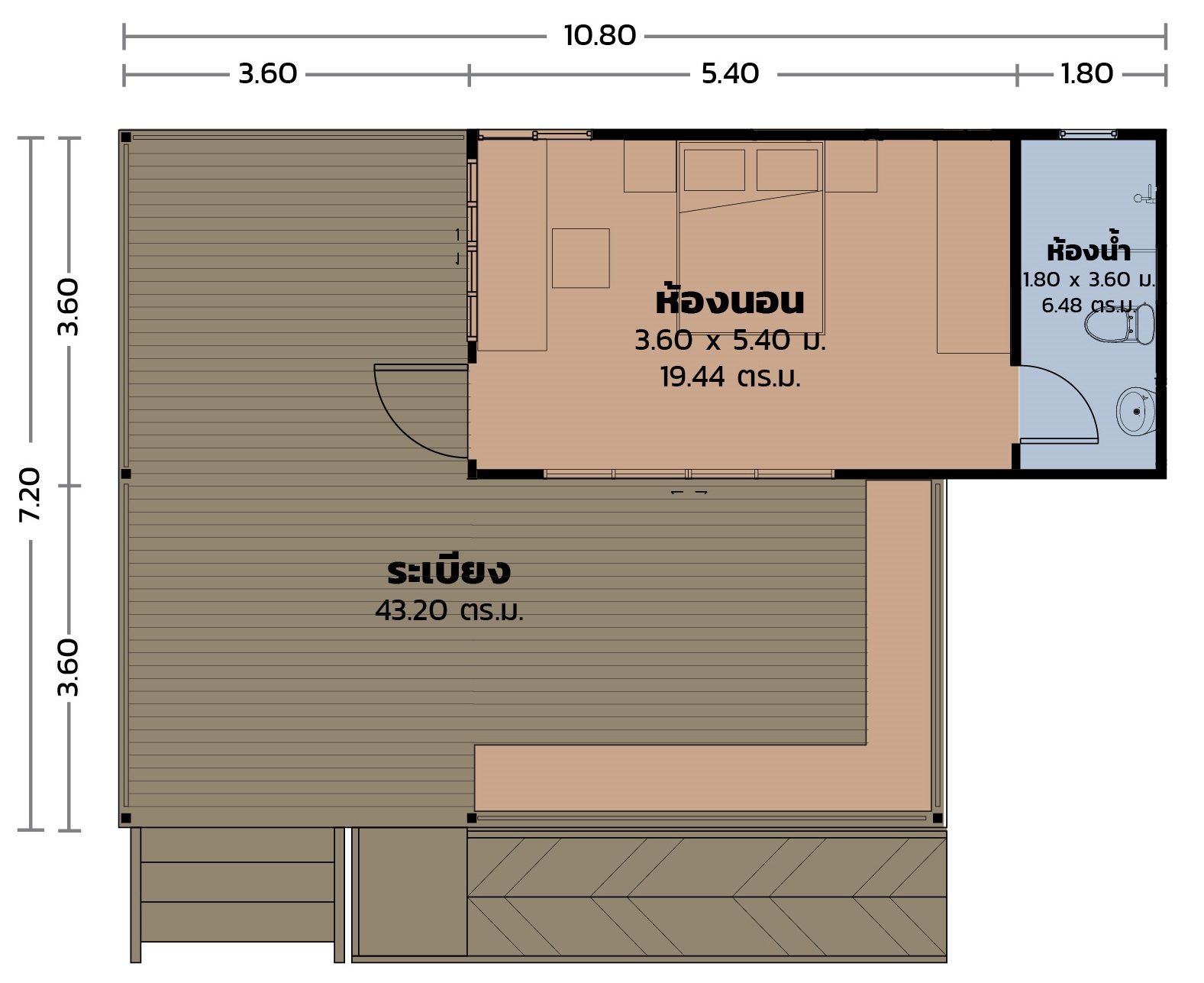 แปลนบ้านโมดูลักซ์ BA-12