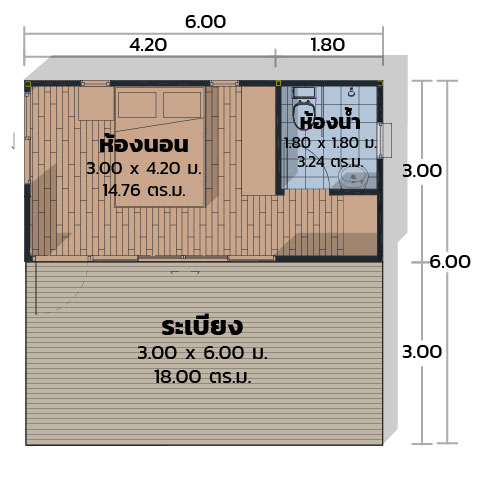 แปลนบ้านโมดูลักซ์ SA-04-2